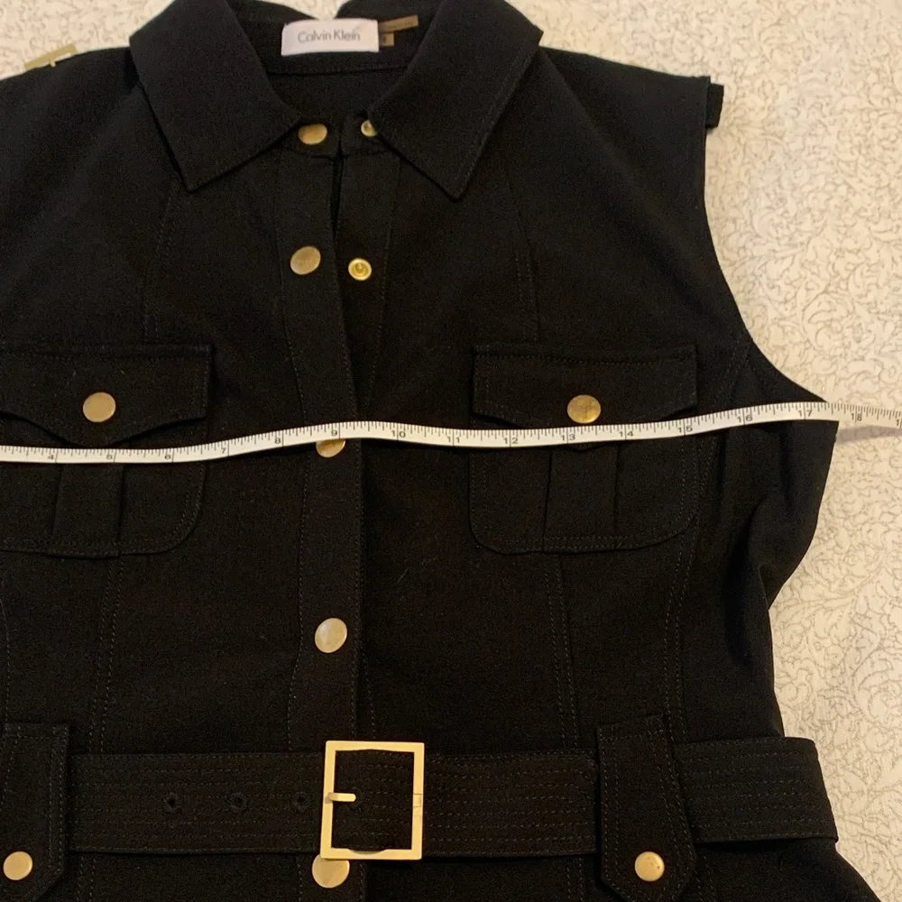 Calvin Klein Black Sleeveless Dress with Belt - Picture 10 of 14